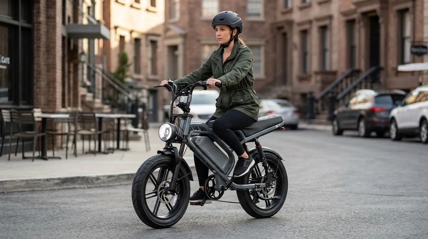 Bicicleta elétrica V9 desempenho urbano